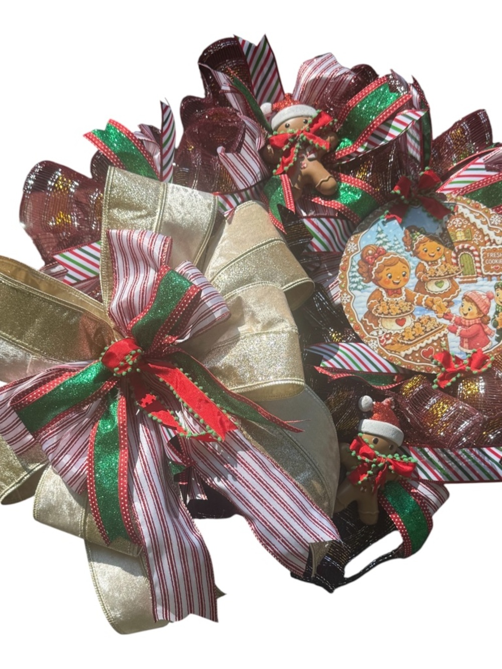 Gingerbread holiday Christmas wreath